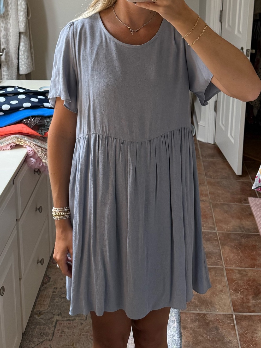 Ing Light Blue Short Babydoll Mini Dress